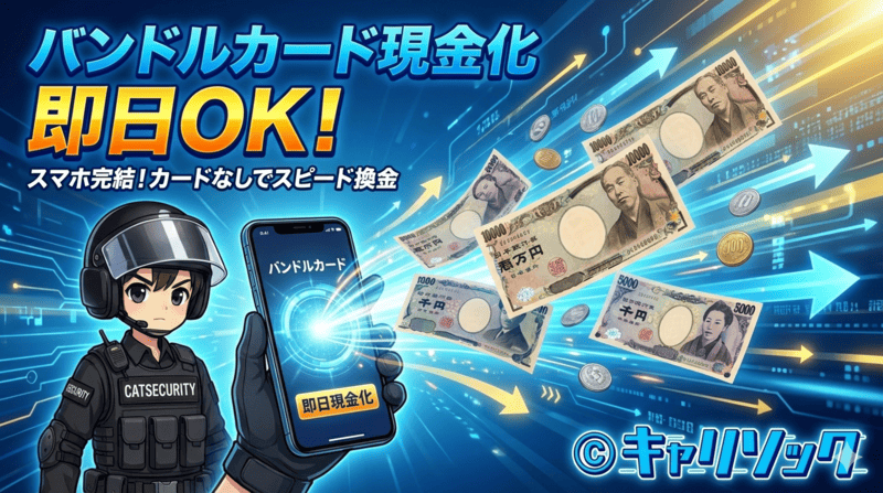 バンドルカード現金化は即日できる？カードなしでスピード換金するコツ