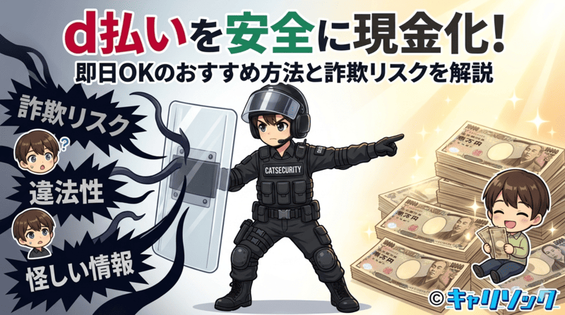 d払いを安全に現金化するには？即日対応のおすすめ方法と違法性・詐欺リスクを徹底解説