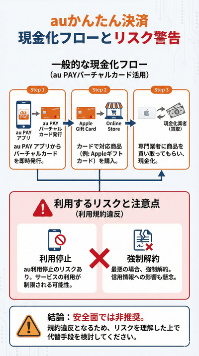 auかんたん決済の現金化:手順と利用するリスクのまとめ