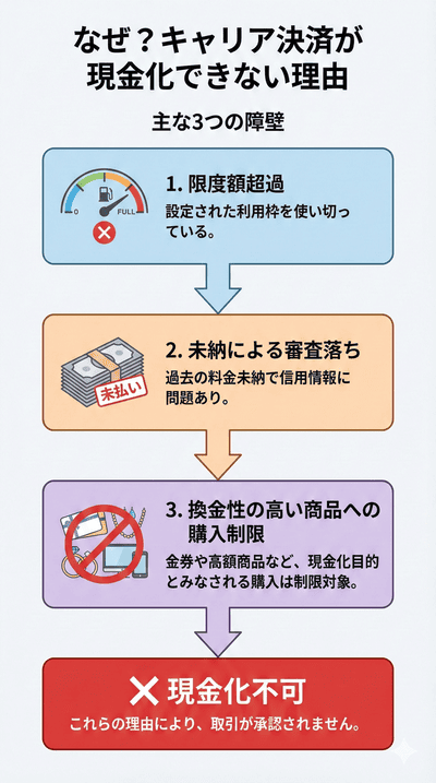 キャリア決済が現金化できない理由と利用停止の危険性