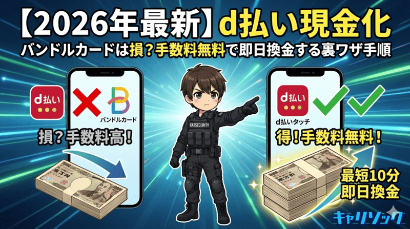 【2026年最新】d払い現金化にバンドルカードは損？手数料無料で即日換金する裏ワザ手順
