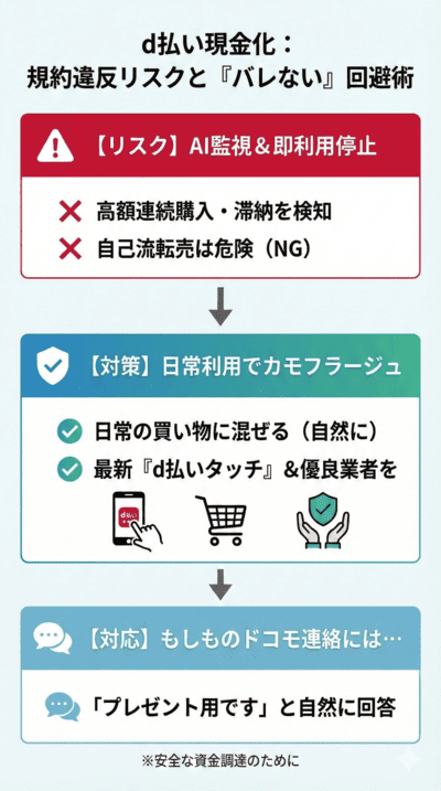 【d払い現金化】バレないコツと最新「d払いタッチ」活用術