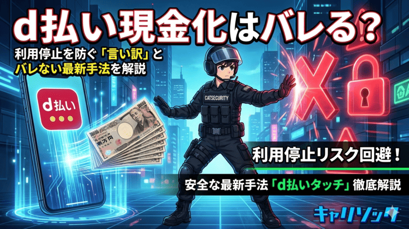 d払い現金化はバレる？利用停止を防ぐ「言い訳」とバレない最新手法を解説
