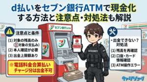 d払いをセブン銀行ATMで現金化する方法と注意点と出金できない場合の対処法を解説