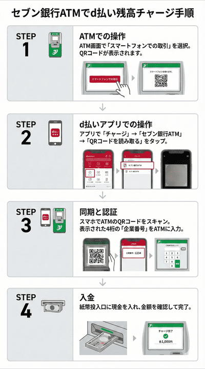 セブン銀行ATMチャージの具体的な手順(2025年最新版)