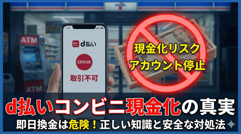 d払いの現金化はコンビニで可能？即日で現金を手にする方法とリスクを徹底解説