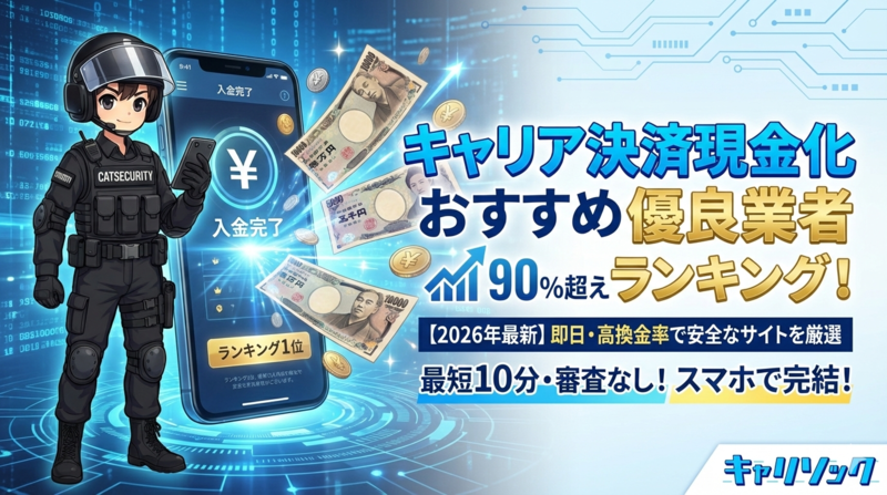 【2026年最新】キャリア決済現金化おすすめ優良業者ランキング！即日・高換金率で安全なサイトを厳選