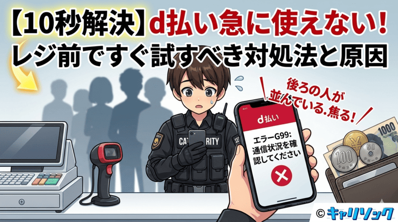 【10秒で解決】d払いが急に使えない!レジ前ですぐ試すべき対処法と原因まとめ