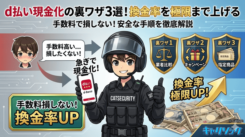 d払い現金化の手数料で損しない！換金率を極限まで上げる3つの裏ワザと安全な手順