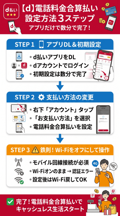 電話料金合算払いの設定方法を3ステップで解説