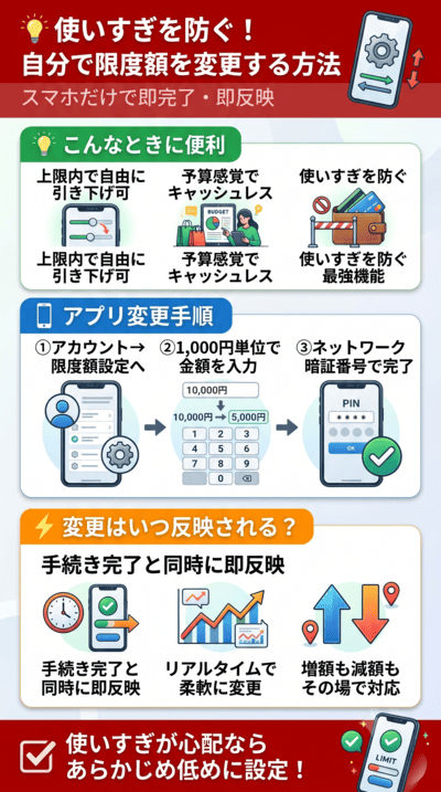 使いすぎを防ぐ！自分で限度額を変更する方法