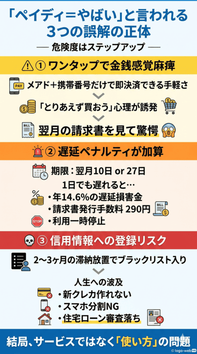 ペイディが危険・やばいと誤解されてしまう主な理由｜ペイディの危険性
