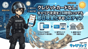 クレジットカードなし!キャリア決済を24時間いつでも即日現金化する3ステップ