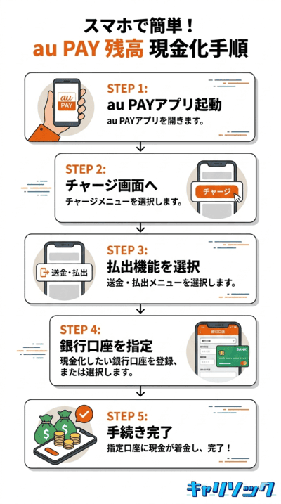 スマホで簡単！au PAY残高を現金化する手順｜auウォレット 現金化