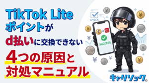 TikTok Liteポイントがd払いに交換できない4つの原因と対処マニュアル
