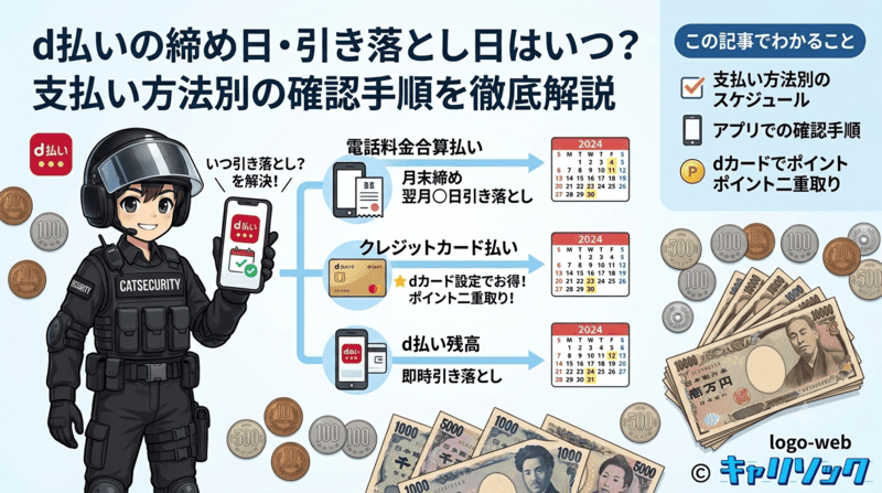 d払いの締め日・引き落とし日はいつ？支払い方法別の確認手順を徹底解説