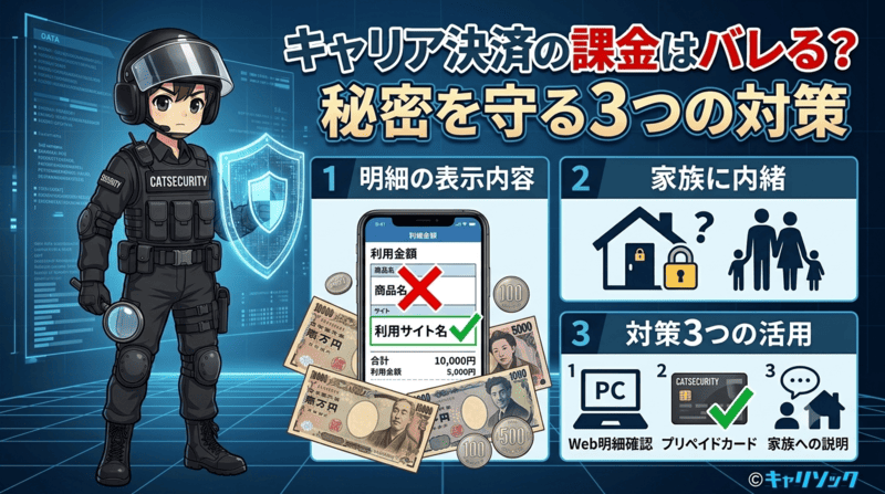 キャリア決済のサブスク・課金はバレる？明細の表示内容と秘密を守る3つの対策
