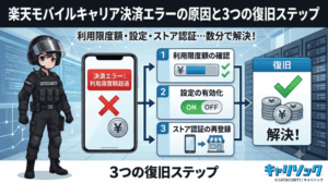 楽天モバイルキャリア決済エラーの原因と3つの復旧ステップ