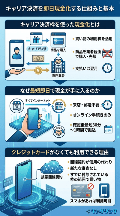 キャリア決済を即日現金化する仕組みと基本
