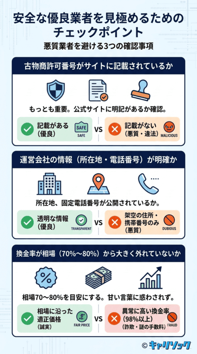 安全な優良業者を見極めるためのチェックポイント